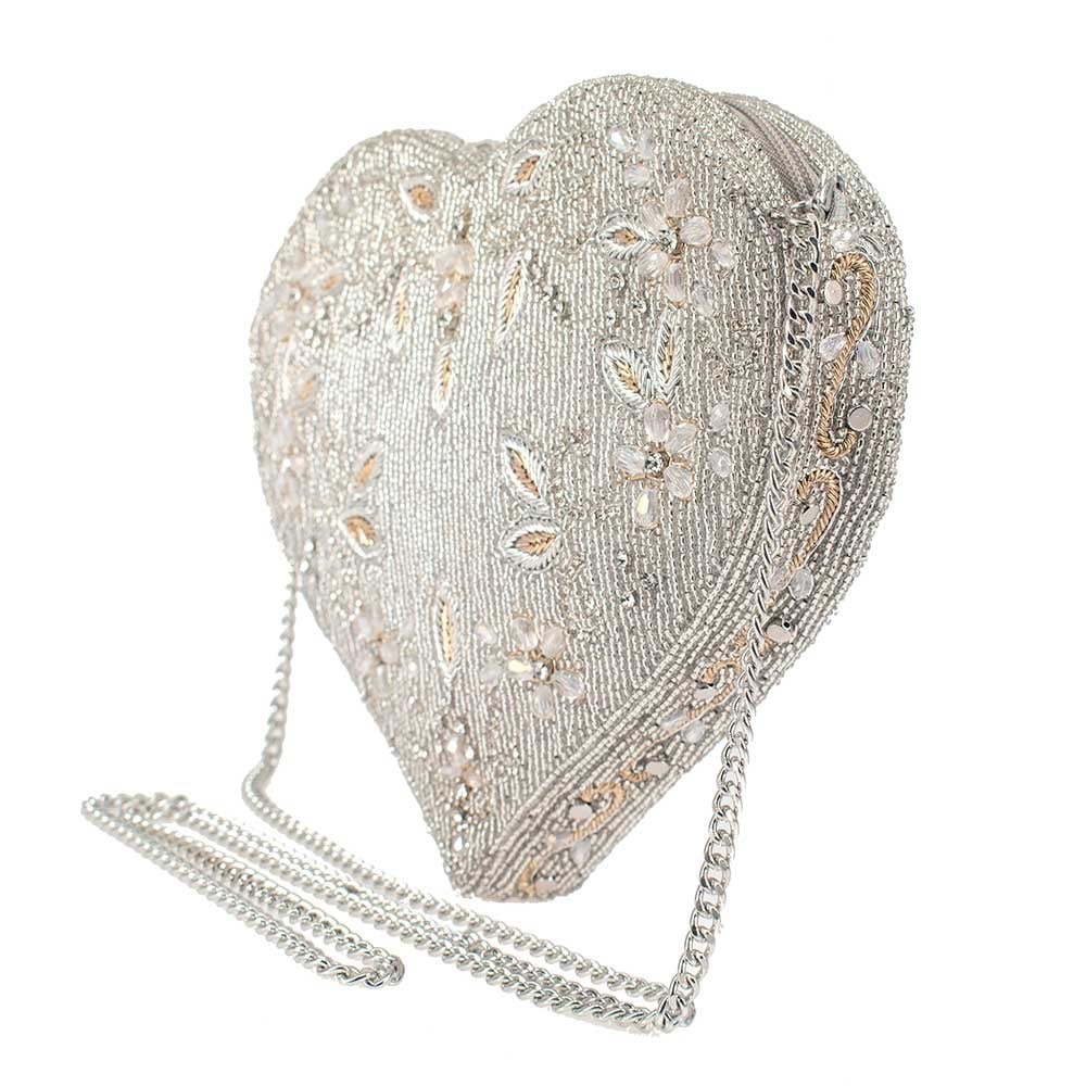 Mary Frances Gold Beaded Heart Clutch - Picture 5 of 8